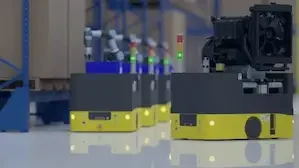 AGV versorgt Warenkörbe an VM-Plätzen